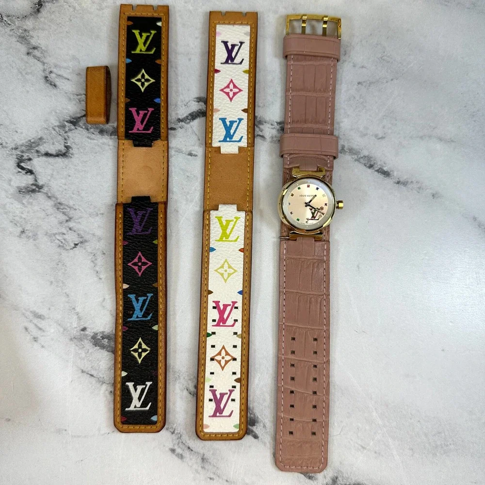 Louis Vuitton Multicolore Watch Tambour Takashi Murakami Monogram LV Vintage - Picture 2 of 16